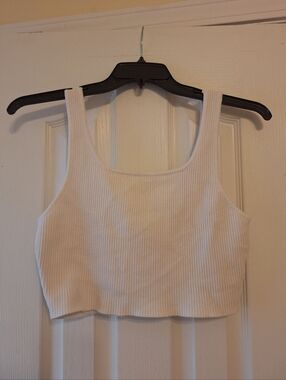 House Of Harlow 1960 White Ribbed Tank Crop Top - Women